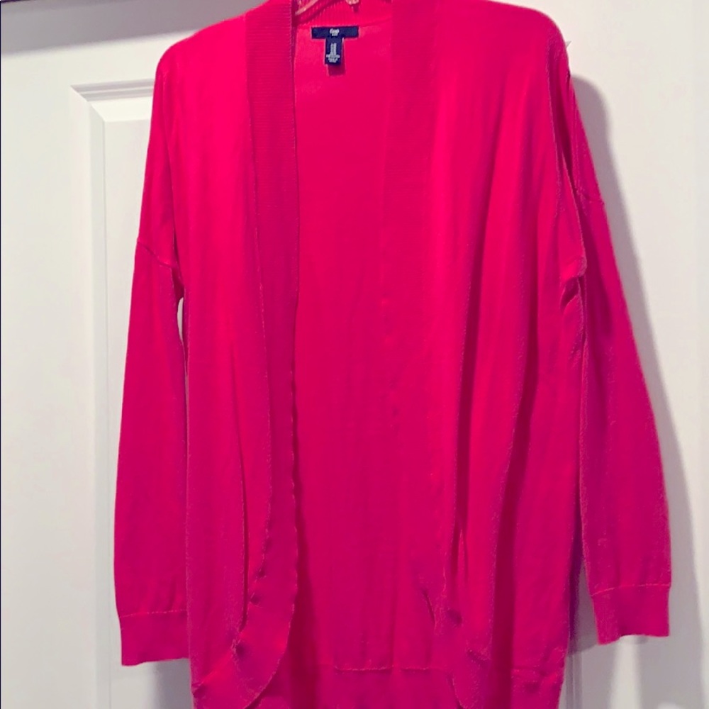 Gap hot pink open cardigan M